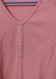Dressberry Pink Ribbed Top