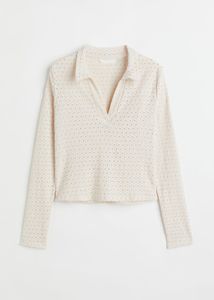 H&amp;M eyelet detail cream long sleeves