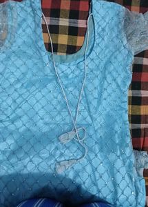 Light Blue Embroidered Fabric