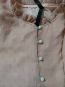 Embroidered Black and peach top