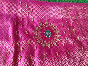 Maggam Work Pattu Pavadai Blouses For Kids