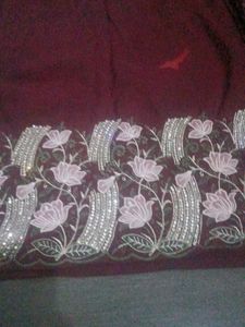 Embroidered Maroon Kurta Set