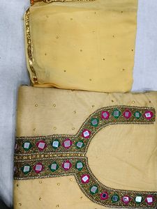 Unstitched Handwork Ladies Suit With Dupatta