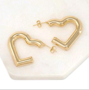 Gold Heart Hoop Earrings