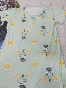 Cute Lemon Print Nighty