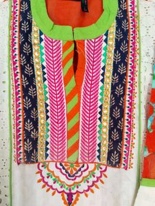 Ethnic Kurti with Colorful Embroidery