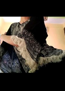 Printeresty Black And White Kaftan Top