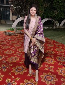 Lavender Suit With Banarasi Dupatta