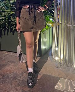 Olive Green Corduroy Skirt Classy