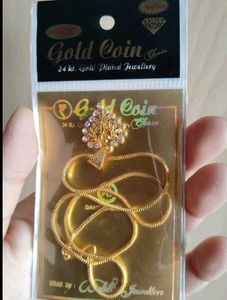 Gold Coin Chain - 24k Plated - 2 PCS