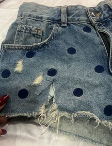 Polka Dot Denim Shorts!