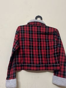 Red Plaid Sherpa Jacket