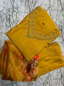 Beautiful Yellow Roman Silk Suit Sale