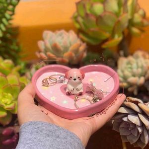 Heart Trinket Dish with Puppy