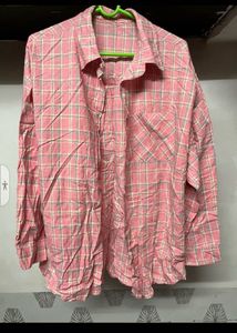 Pink Plaid Casual Baggy Shirt💗💗