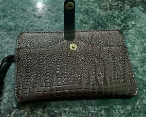 Brown Wallet with Wrist Strap