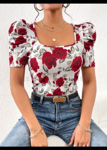 Puff Sleeves Top Sweet Heart Neck❤️