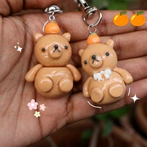 Tangerine 🍊 Capybara/ Bear Keycharms
