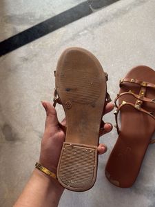 Studded Brown Sandals
