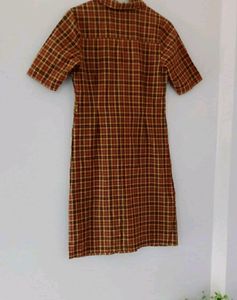 Cotton Plaid Button Down Shiftdress