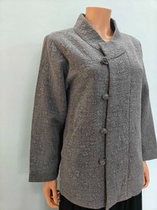 Floral Gray Ethnic Jacket