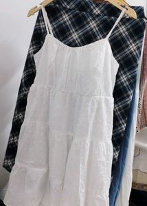 Korean White Midi Dress