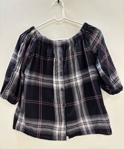 Plaid Off-Shoulder Top