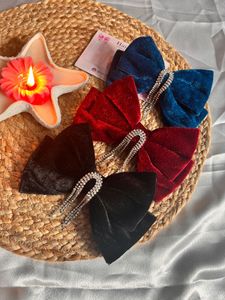 3 pcs luxe bow clip