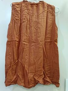 Casual Orange Sleeveless Top