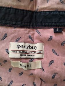 Pure Cotton Fabric Pink Feather Printed Shirt