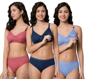 Women Cotton Bra Panty Set Combo | Soft Comfortabl