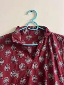 Maroon Flared Kurta