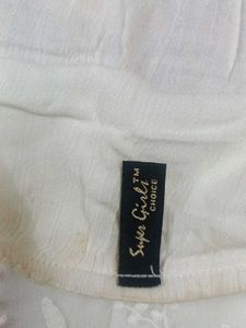 Elegant White Embroidered Skirt