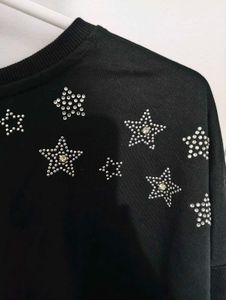 Star Embellished Black Top