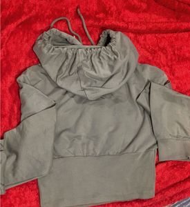 Olive Green Tie-Up Neck Crop Top