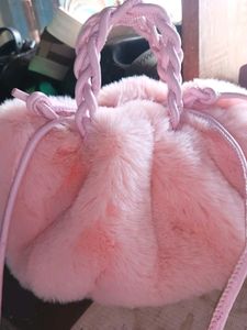 Pink Faux Fur Purse