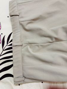 Beige Wide Leg Cargo Pants