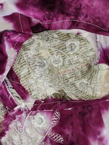 Embroidery Short Kurti (Tie Dye)