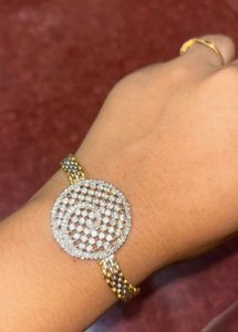 American Diamond Elegant Gold-Tone Bracelet