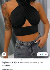 Black Halter Neck Top
