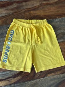 Boys Yellow 'Super Dad' Shorts