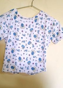 White Printed Tshirt For Women