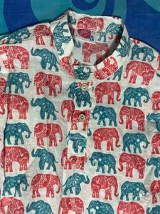Elephant Print Dhoti + Kurta