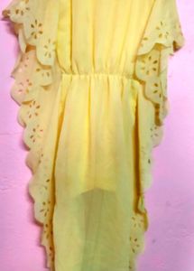 Yellow Ruffle Sleeve Top