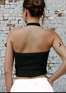 Chic Black Halter crop Top