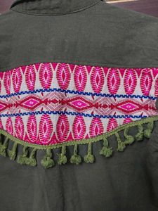 Embroidered Denim Jacket (Never Worn)