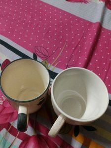 Charming Floral Ceramic Mugs (Set of 2)