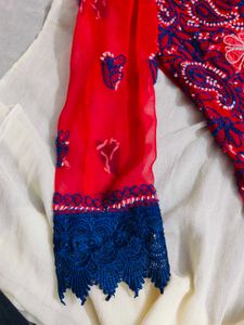 Red Embroidered Kurti