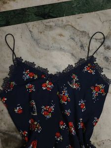 Lace Cami Dress With Side Slit