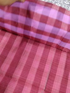 Pink Checked Saree